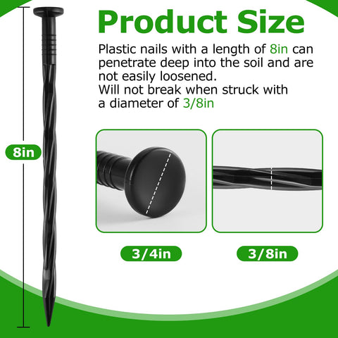 DharBnt durable plastic stake grips weed barrier by resisting pull-out.