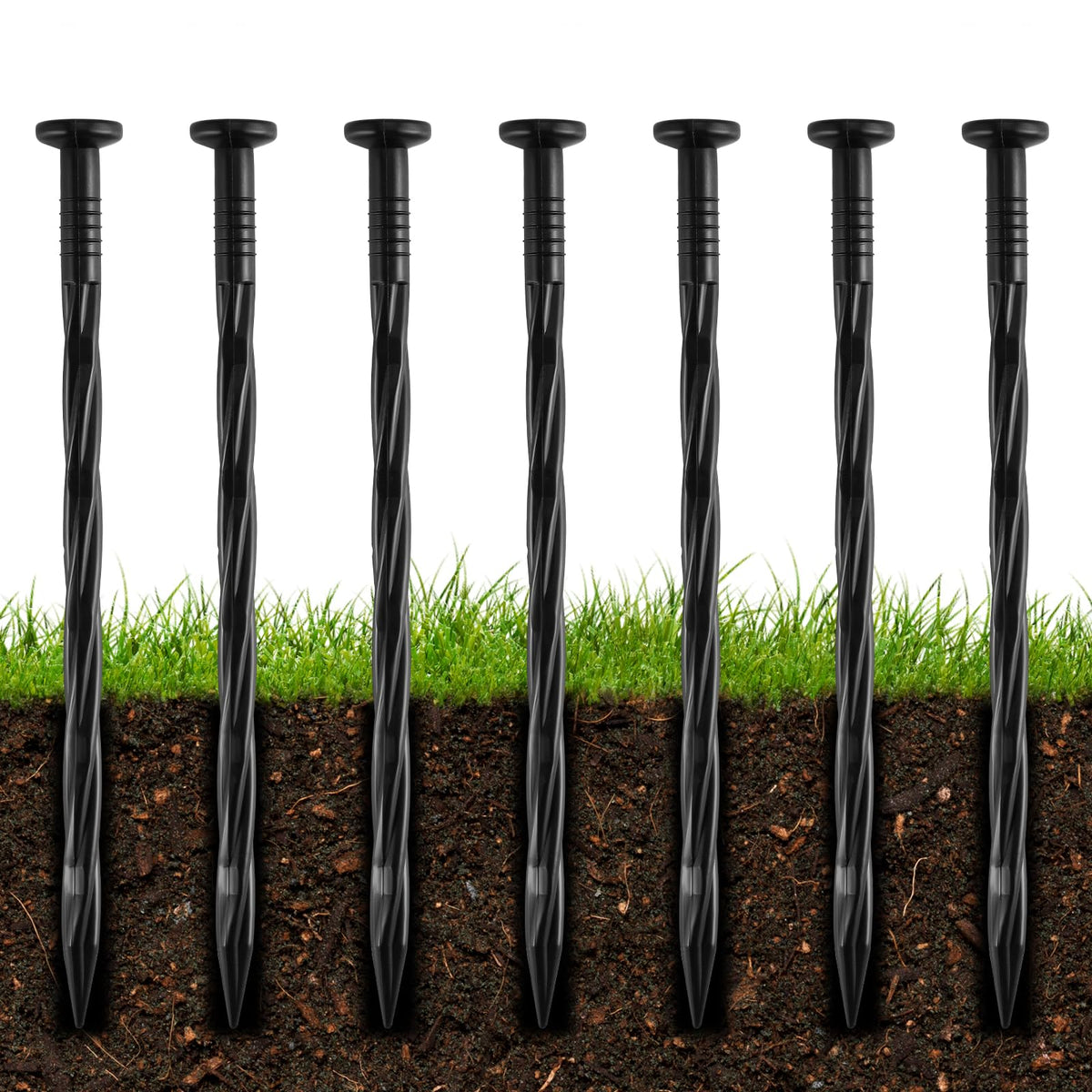 DharBnt spiral landscape spikes 8in improve soil hold for edging projects