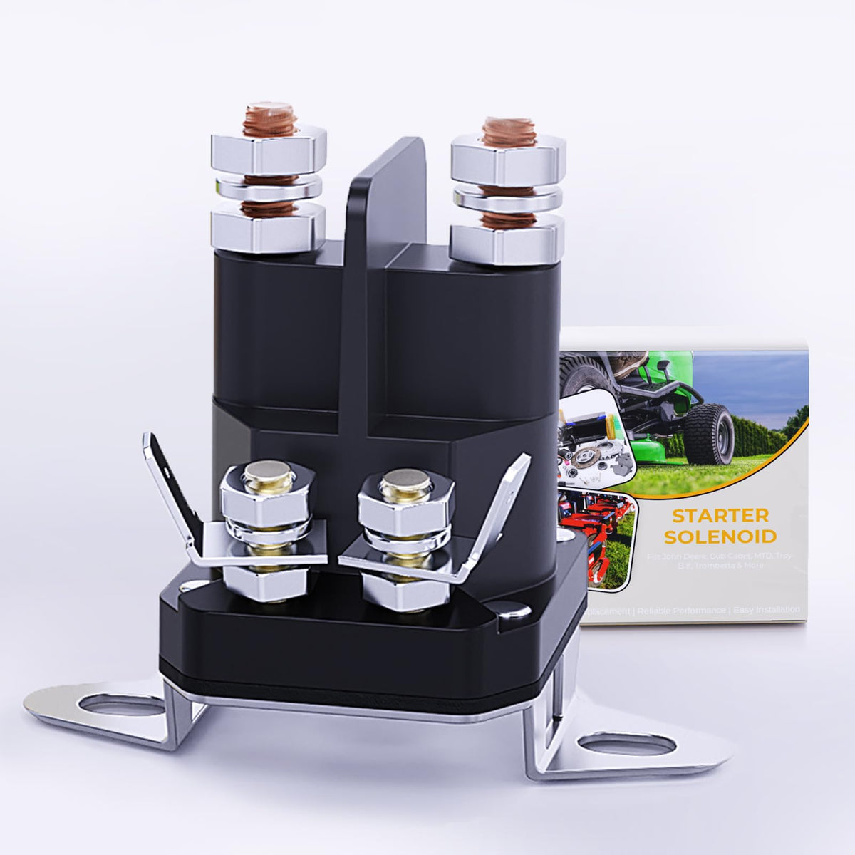 DHEISHA 117-1197 starter solenoid with four terminals for reliable 12V ignition.