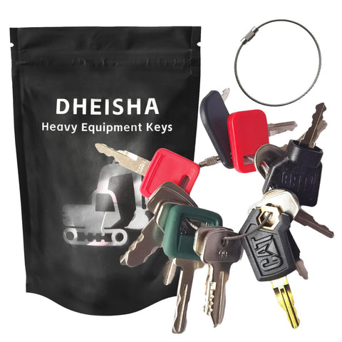 DHEISHA 15-piece heavy equipment key set in packaging for quick on-site access
