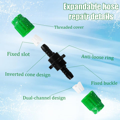 Dhieong dual-channel connectors securely join male and female ends.