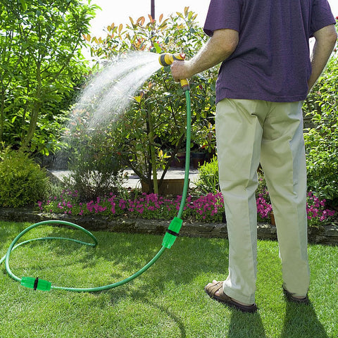 Dhieong setup shows an outdoor watering arrangement using the repair kit.