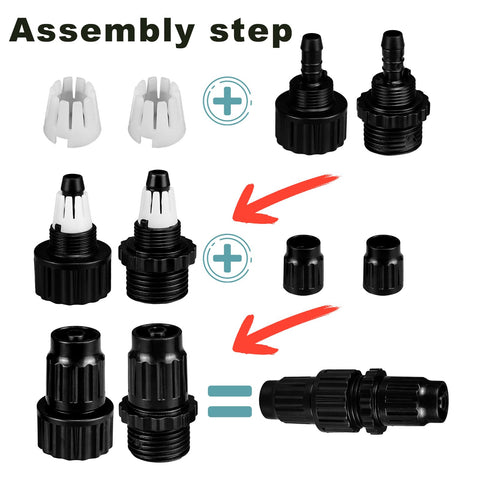 Dhieong reinforced plastic fittings deliver durable hose repair.