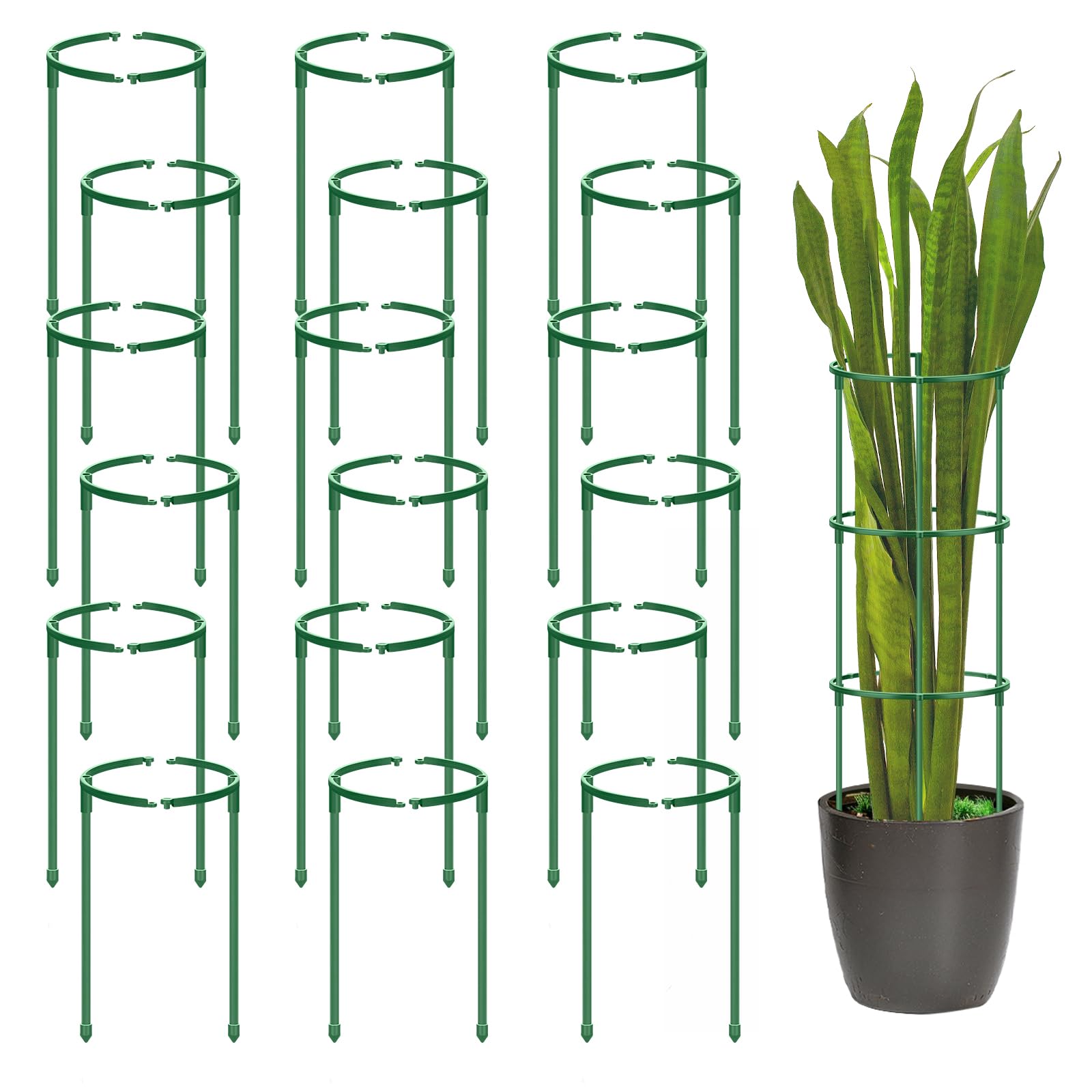 DI QIU REN half-round stake stackable 3-tier supports tall indoor plants.