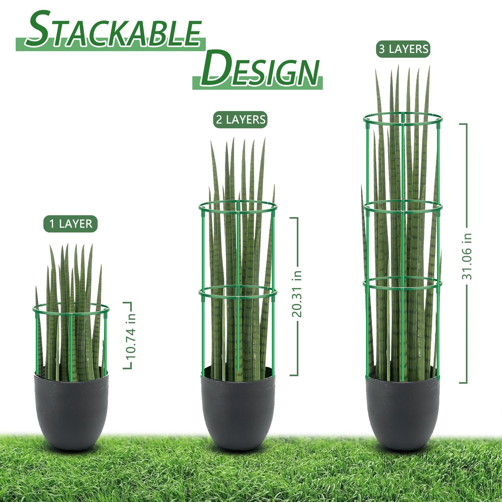 DI QIU REN plastic plant ring trellis creates natural-looking support.