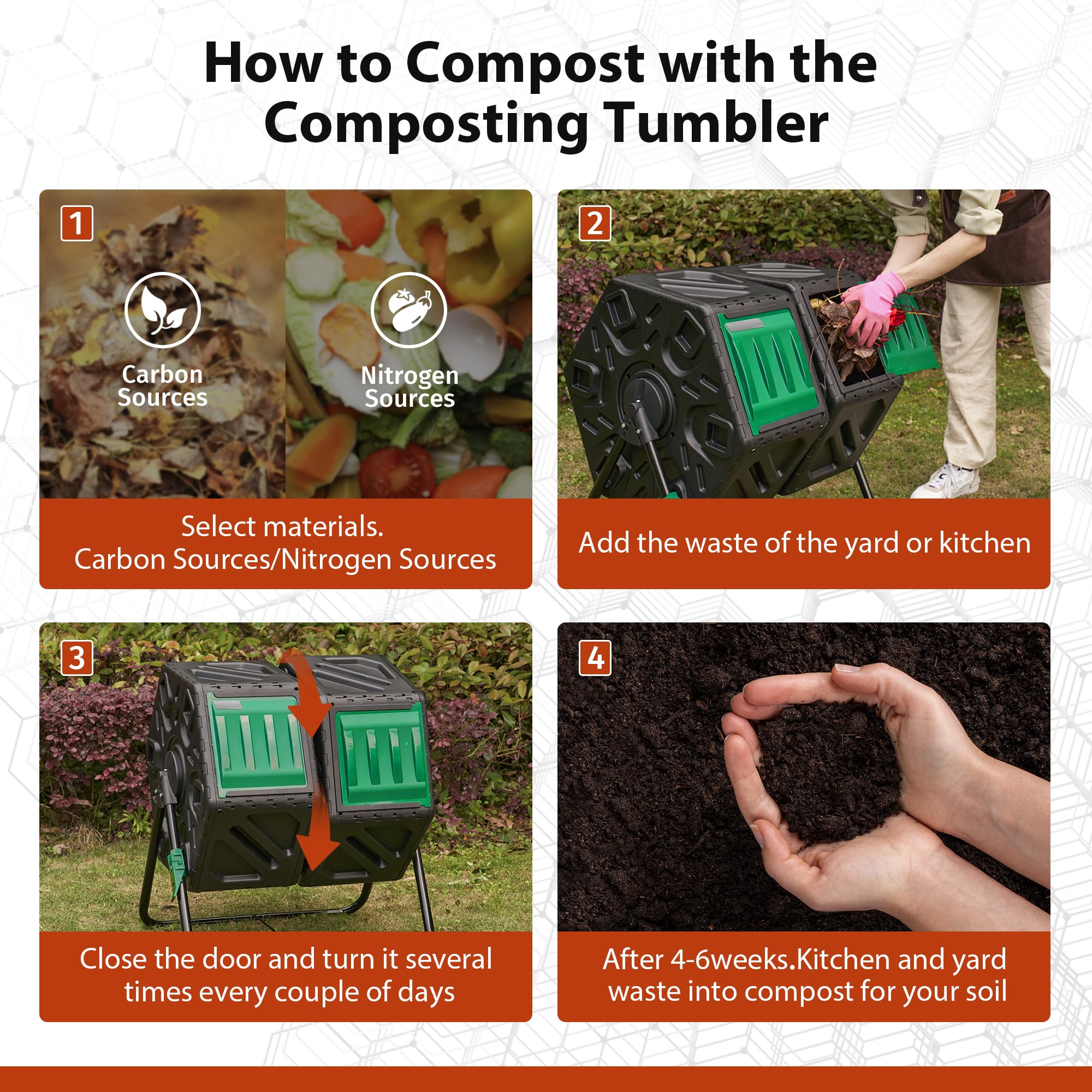 DIAMONDFORGE rapid composting aided by heat absorbing exterior.