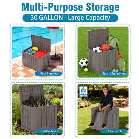 Diamondforge storage doubles as a sturdy seat for outdoor leisure.
