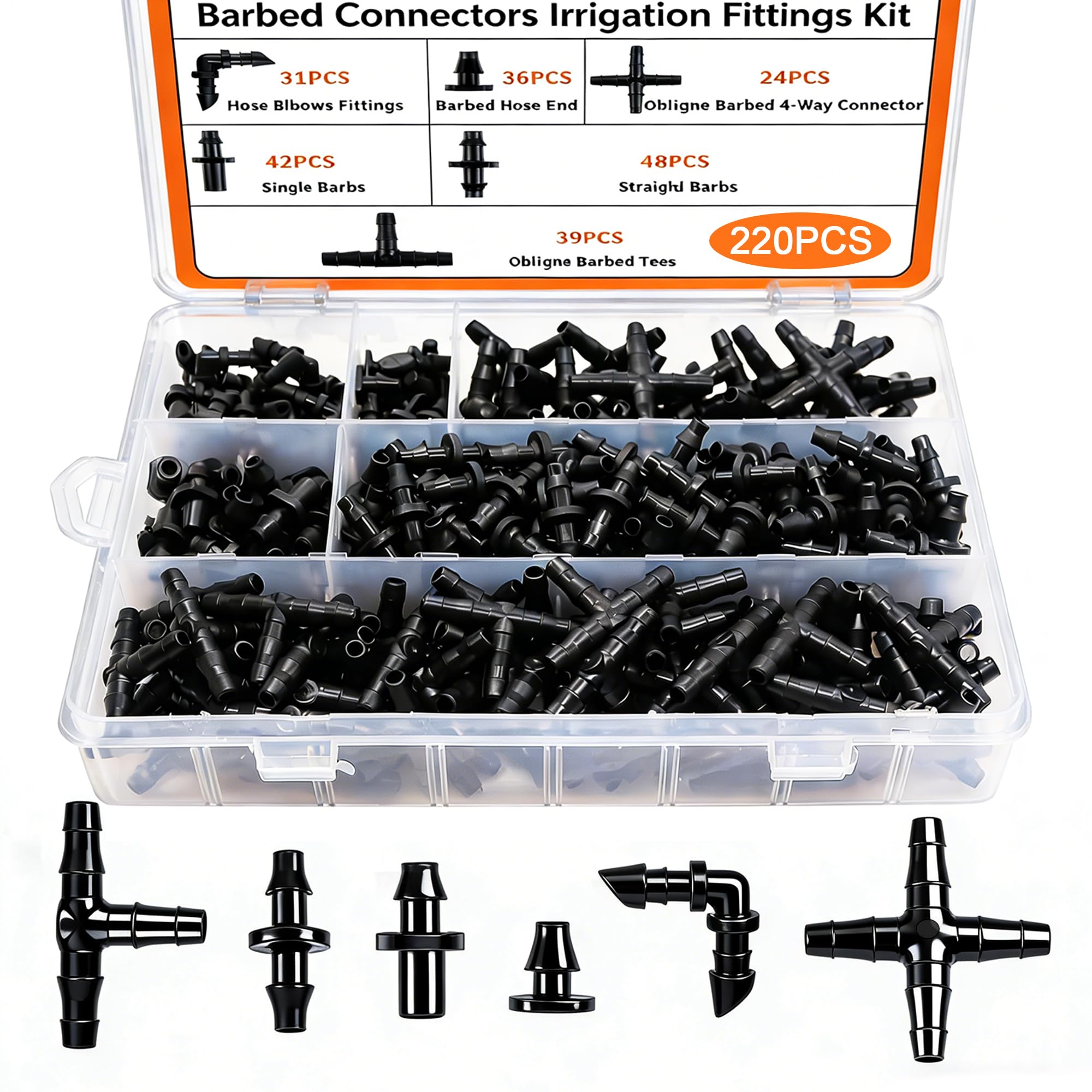 Dianrui 220pcs drip irrigation kit package for easy garden setup