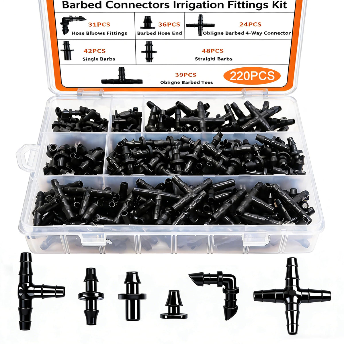 Dianrui 220pcs drip irrigation kit package for easy garden setup