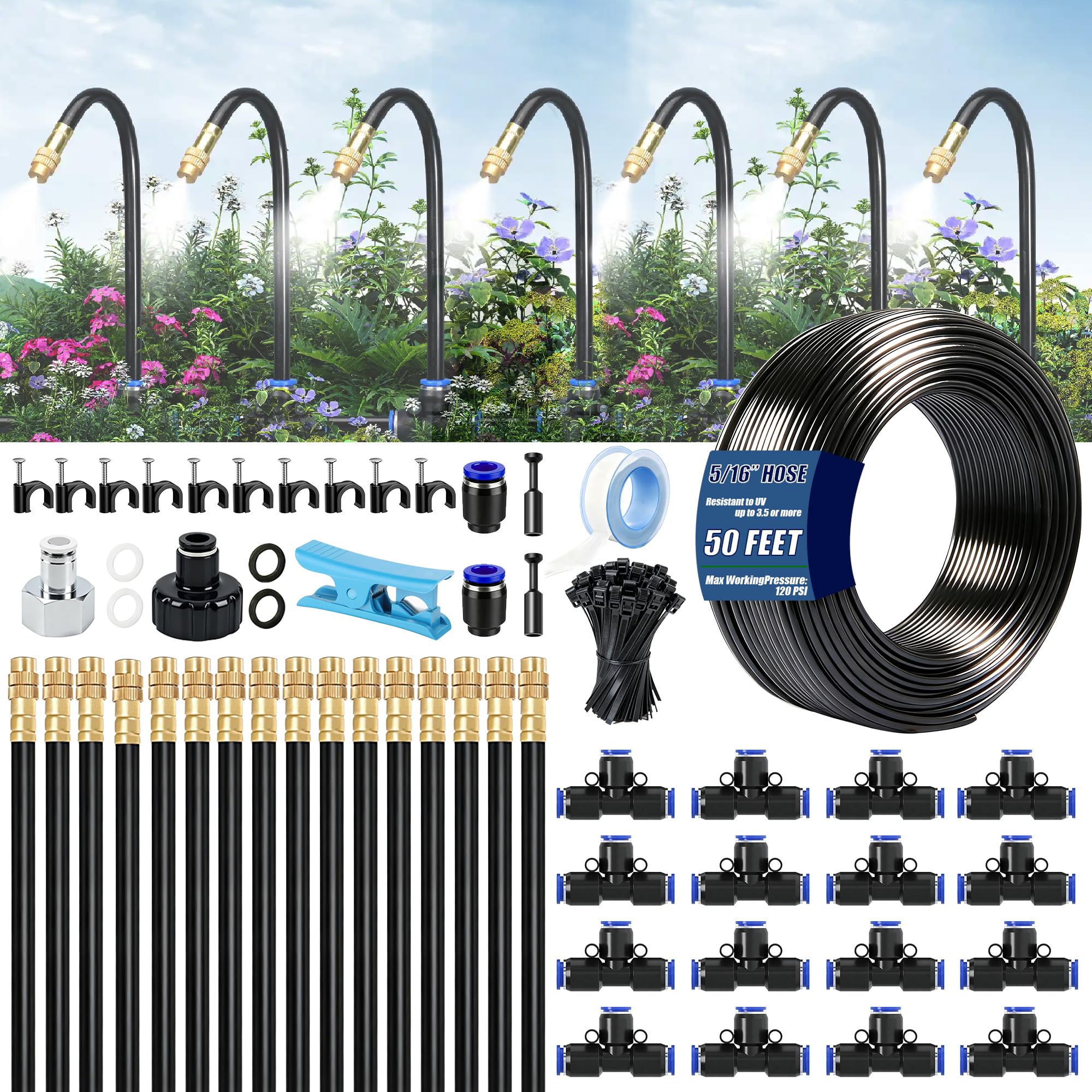 Dianrui 360° curved garden irrigation system provides comprehensive coverage for lawns and beds.