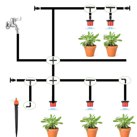 Dianrui 4-way connector with oblique barbs enables flexible irrigation layouts