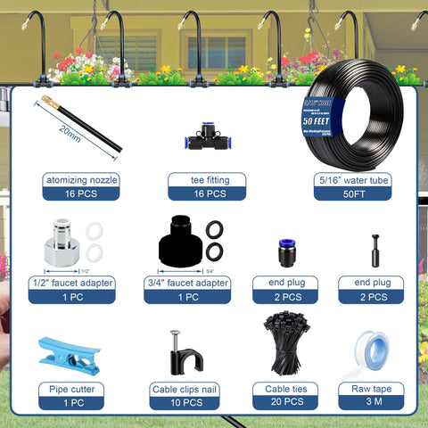 Dianrui 50ft tubing and tees simplify installation and customization.