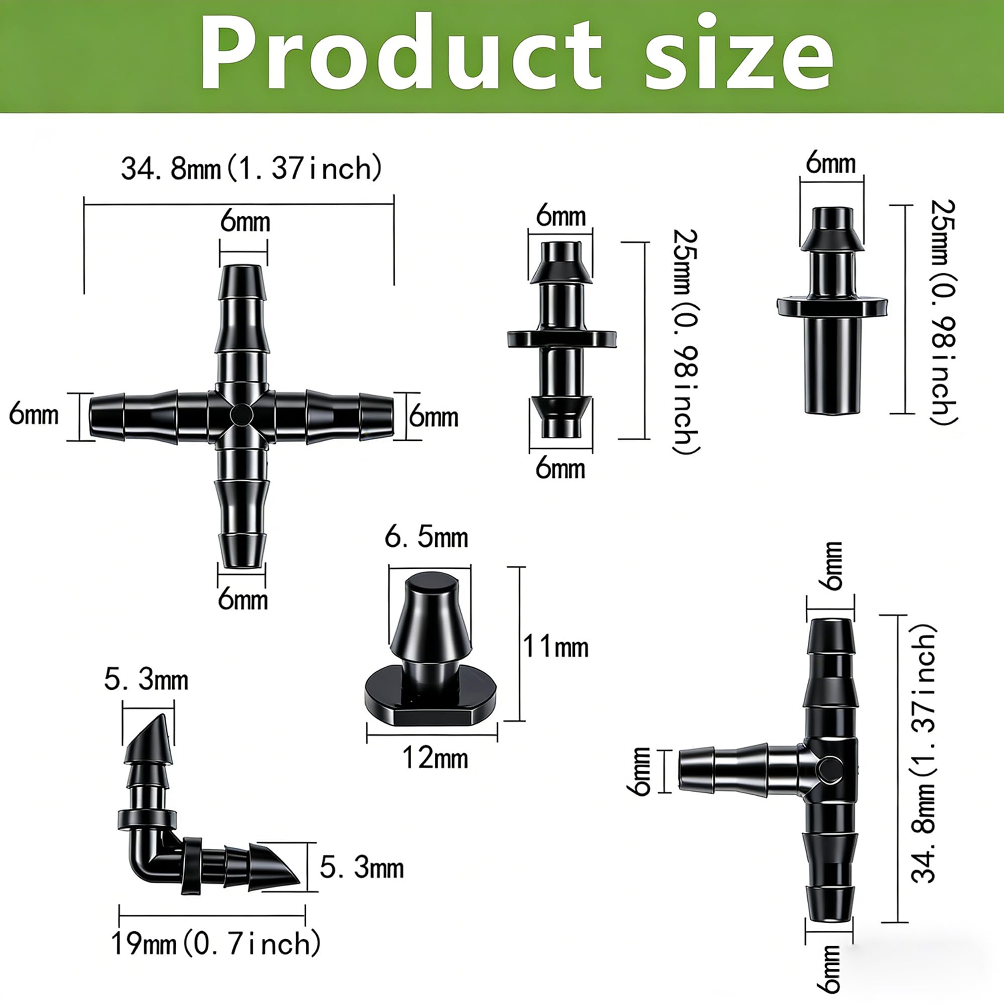 Dianrui hose elbows and fittings shown for tidy garden irrigation across beds