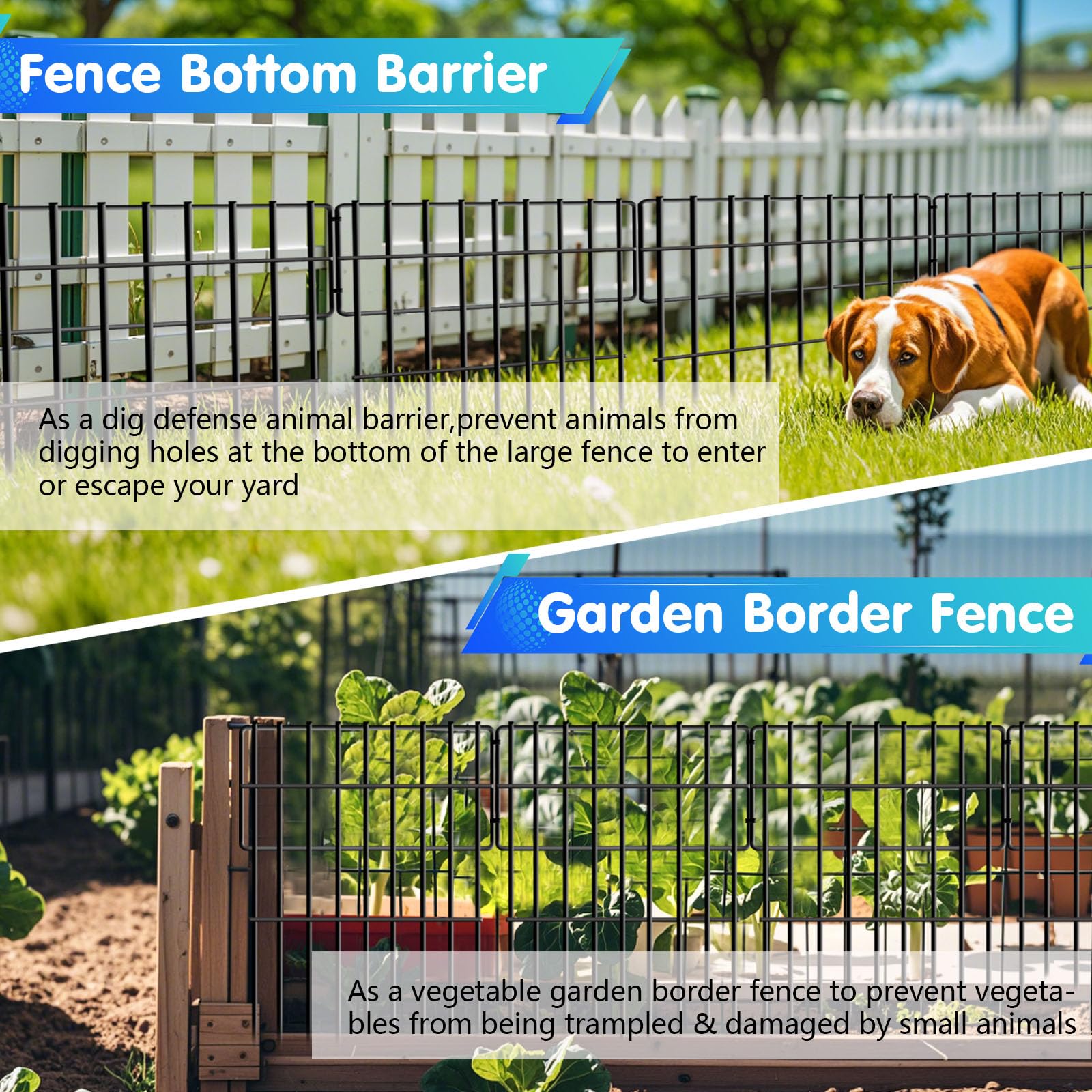 DIAOZAIT multipurpose outdoor garden fence setup for beds and lawns