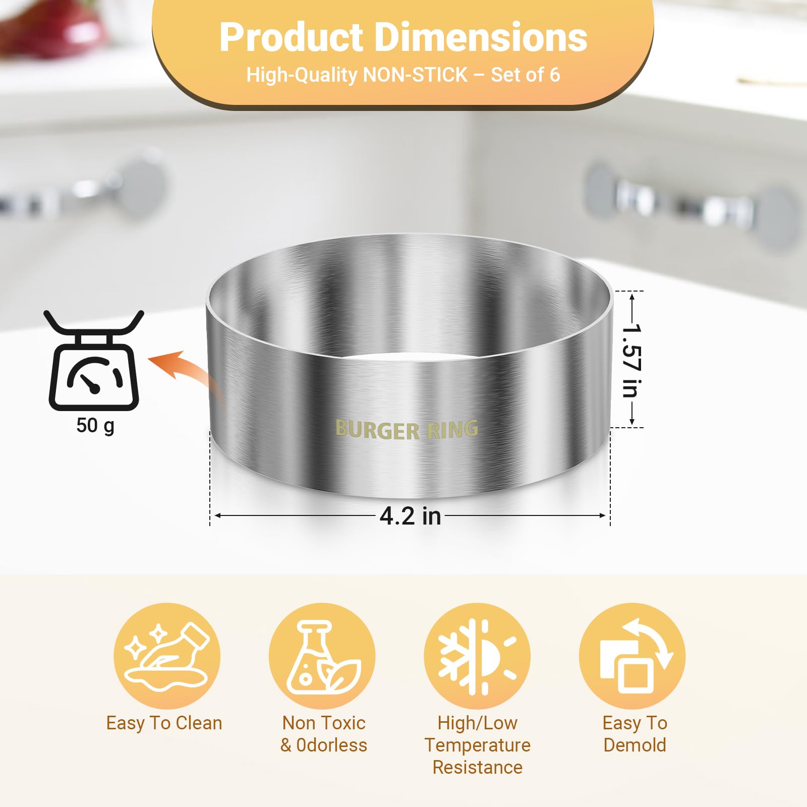 Diatomiteco 4.2-inch diameter ring helps perfect bun size every time