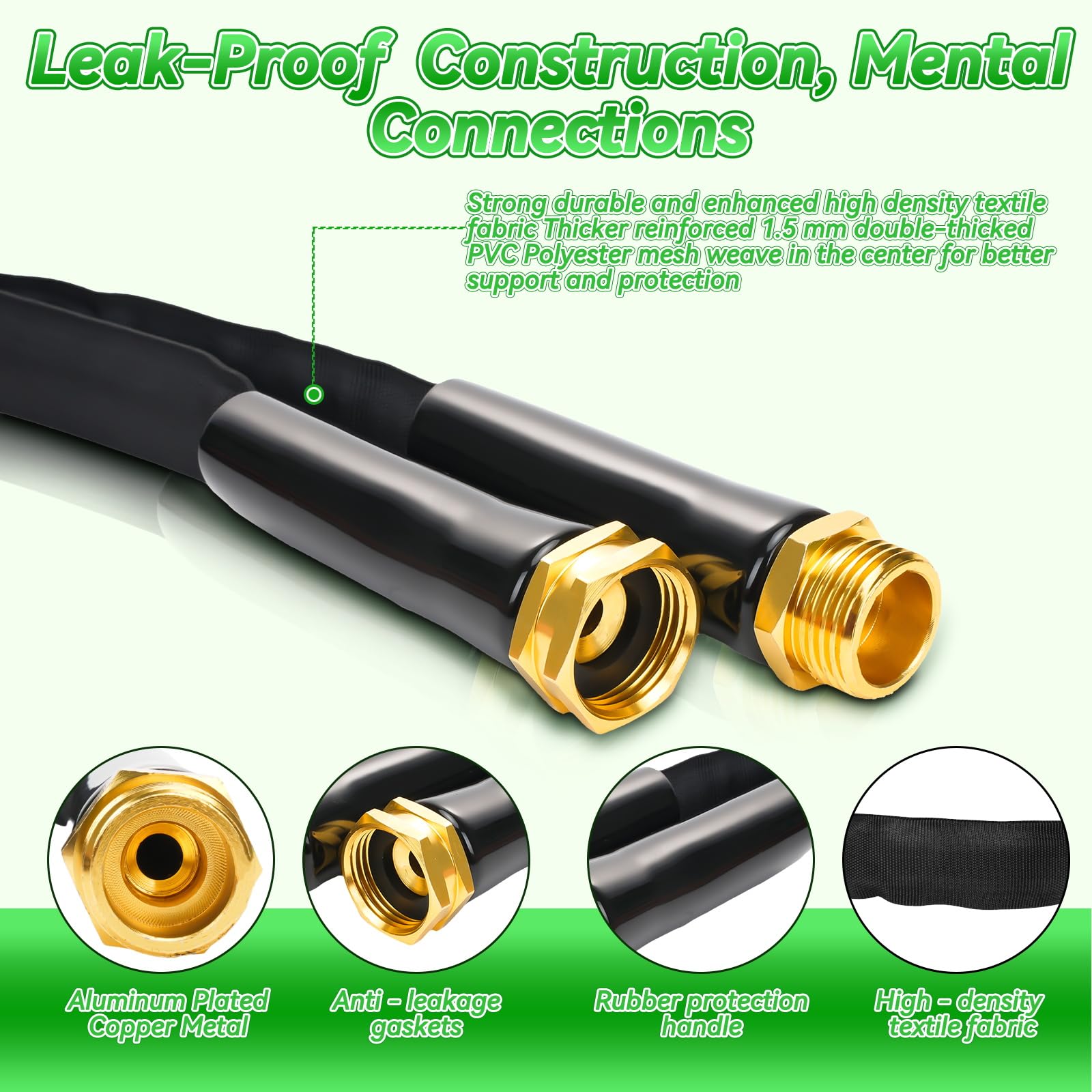 DiCandle kink-free design maintains steady water flow in tight garden spaces.