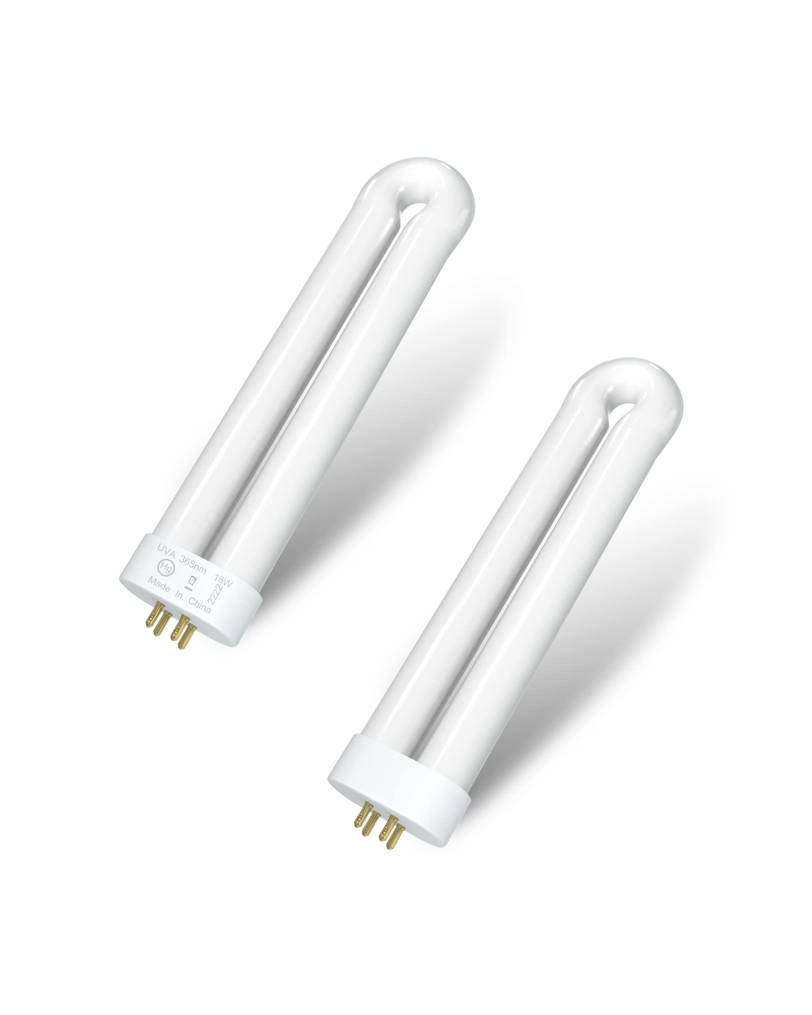Dichroma 15W bug zapper bulb close-up showing a 4-pin base for easy replacement.