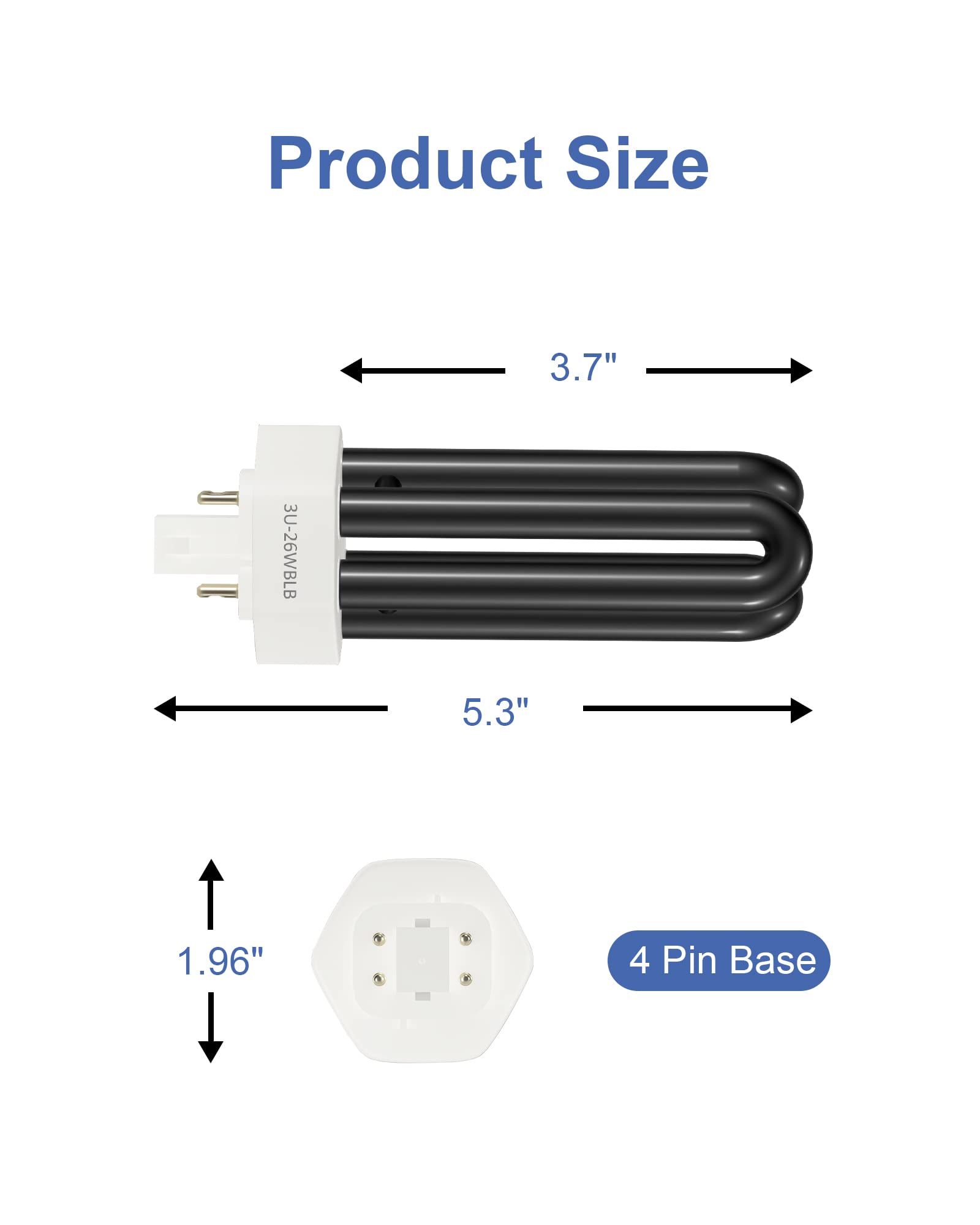 Dichroma 26W 3U bulb provides efficient UV light for outdoor pest control.