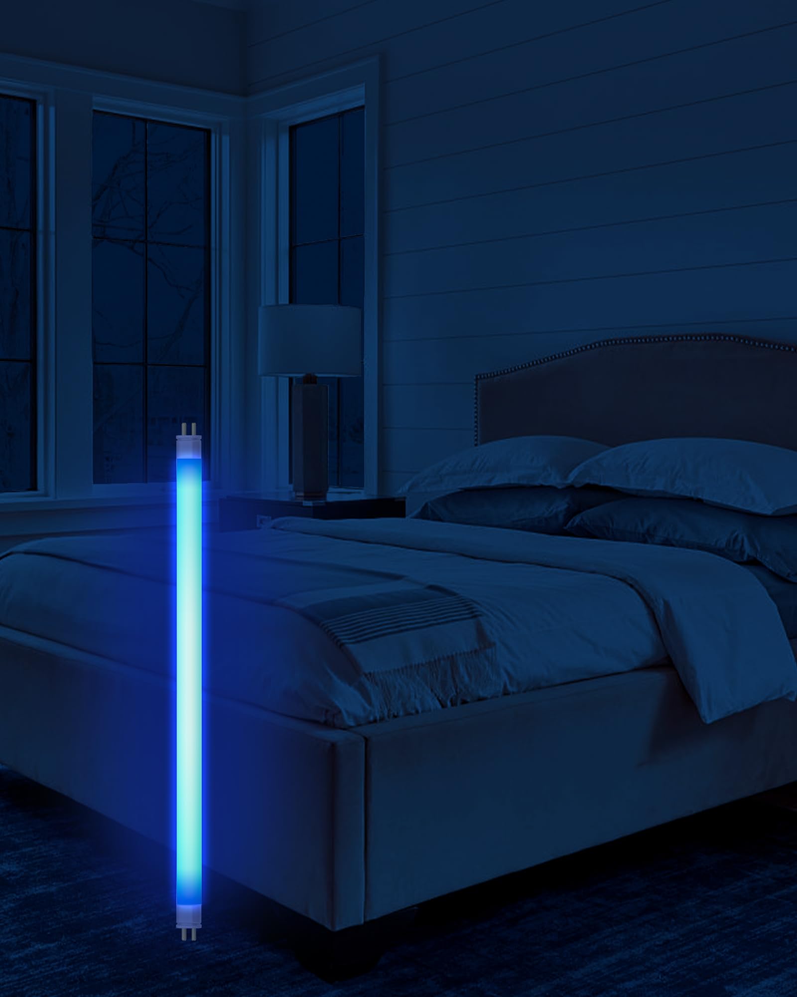 Dichroma 365 nm blue light spectrum attracts flying insects for pest management