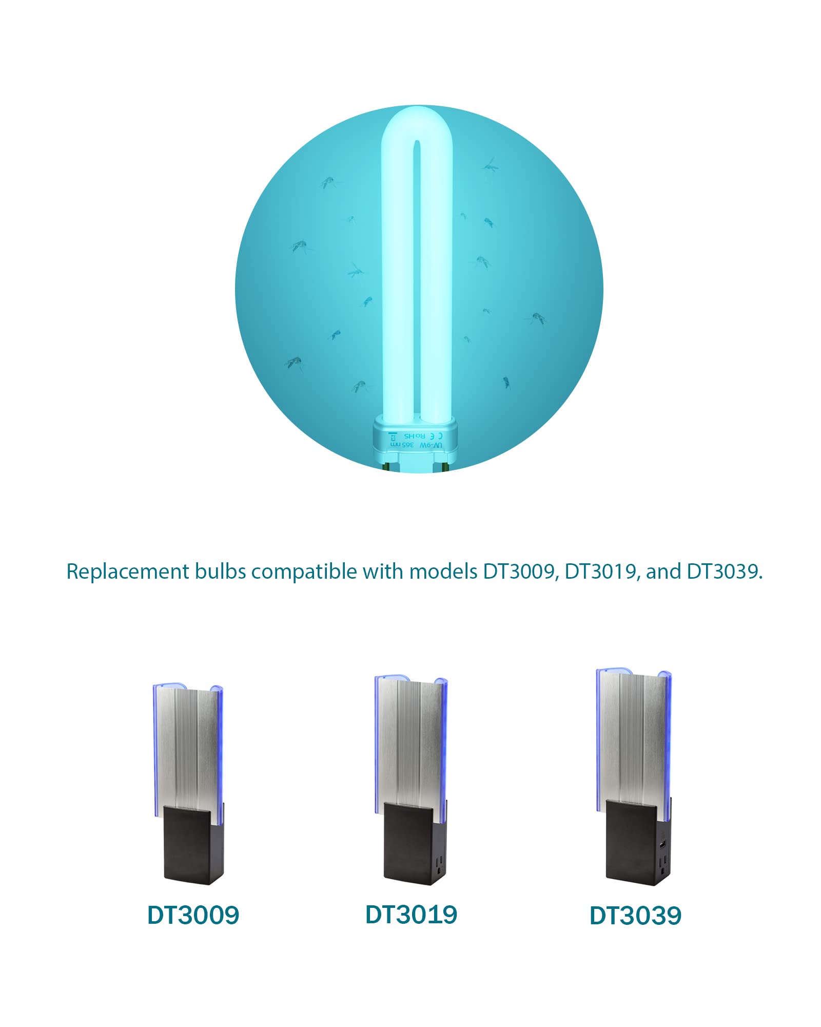 Dichroma 9W 21050 replacement bulb for DT3019 improves trap performance.