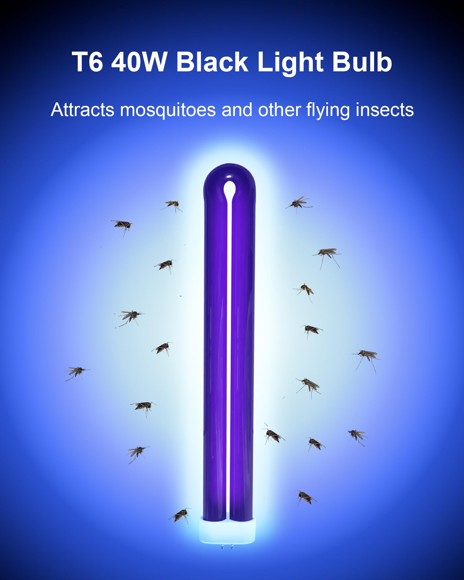 Dichroma BB-40blk emits a violet glow that attracts flying insects.