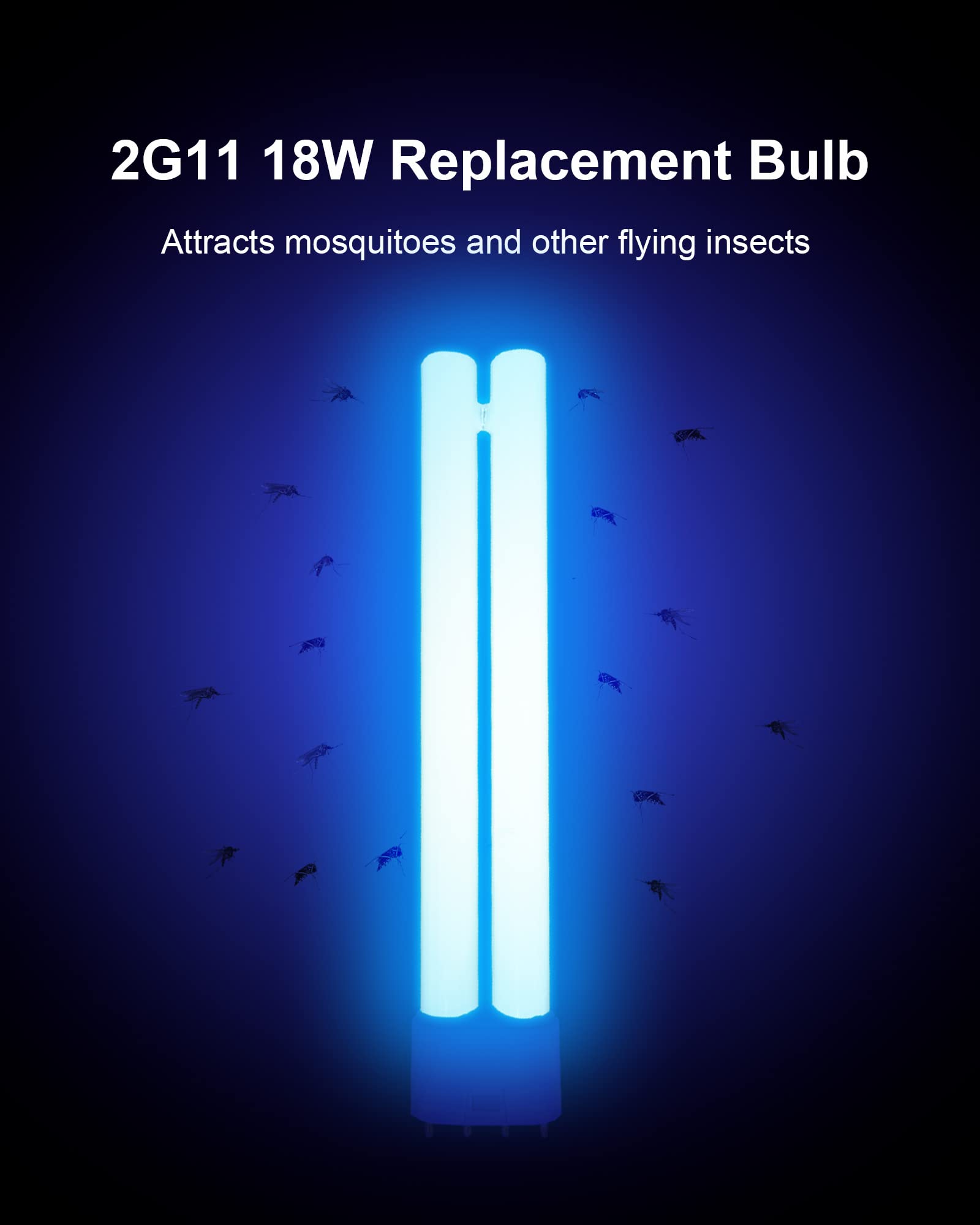 Dichroma replacement bulbs shown with various 18W bug zapper brands for versatile fit.