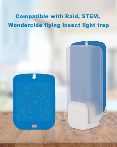Dichroma refill cards for blue light plug-in traps show straightforward compatibility and easy insertion.