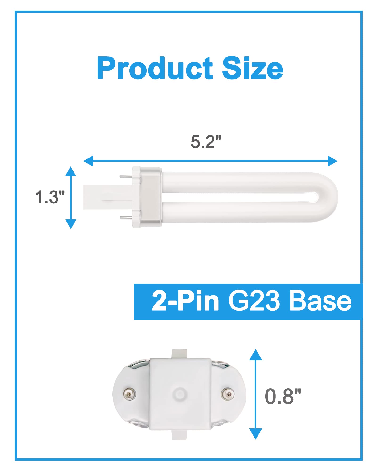 Dichroma U-shaped 7W bulb close-up for insect control