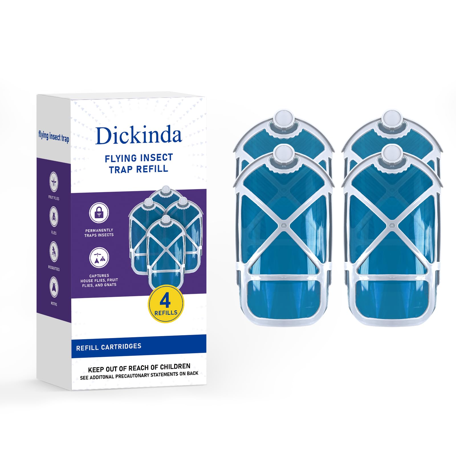 Dickinda 4-pack refill cartridges ready for M364 traps, quick replacement
