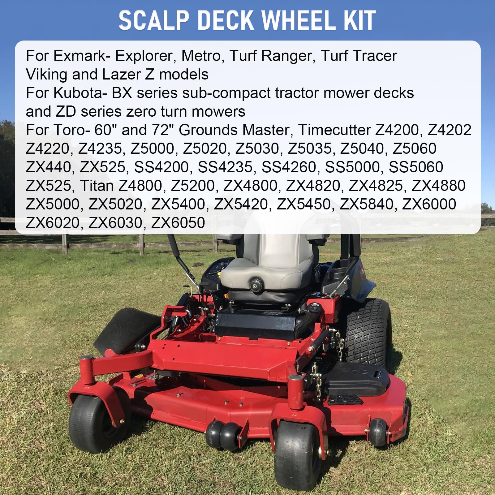 DICMIC kit installed on Exmark deck demonstrates smooth wheel action