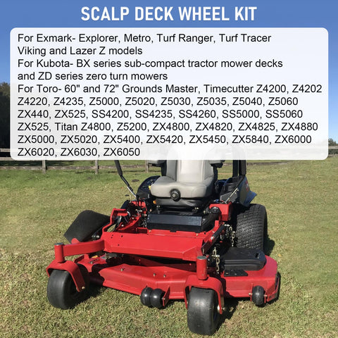 DICMIC kit installed on Exmark deck demonstrates smooth wheel action