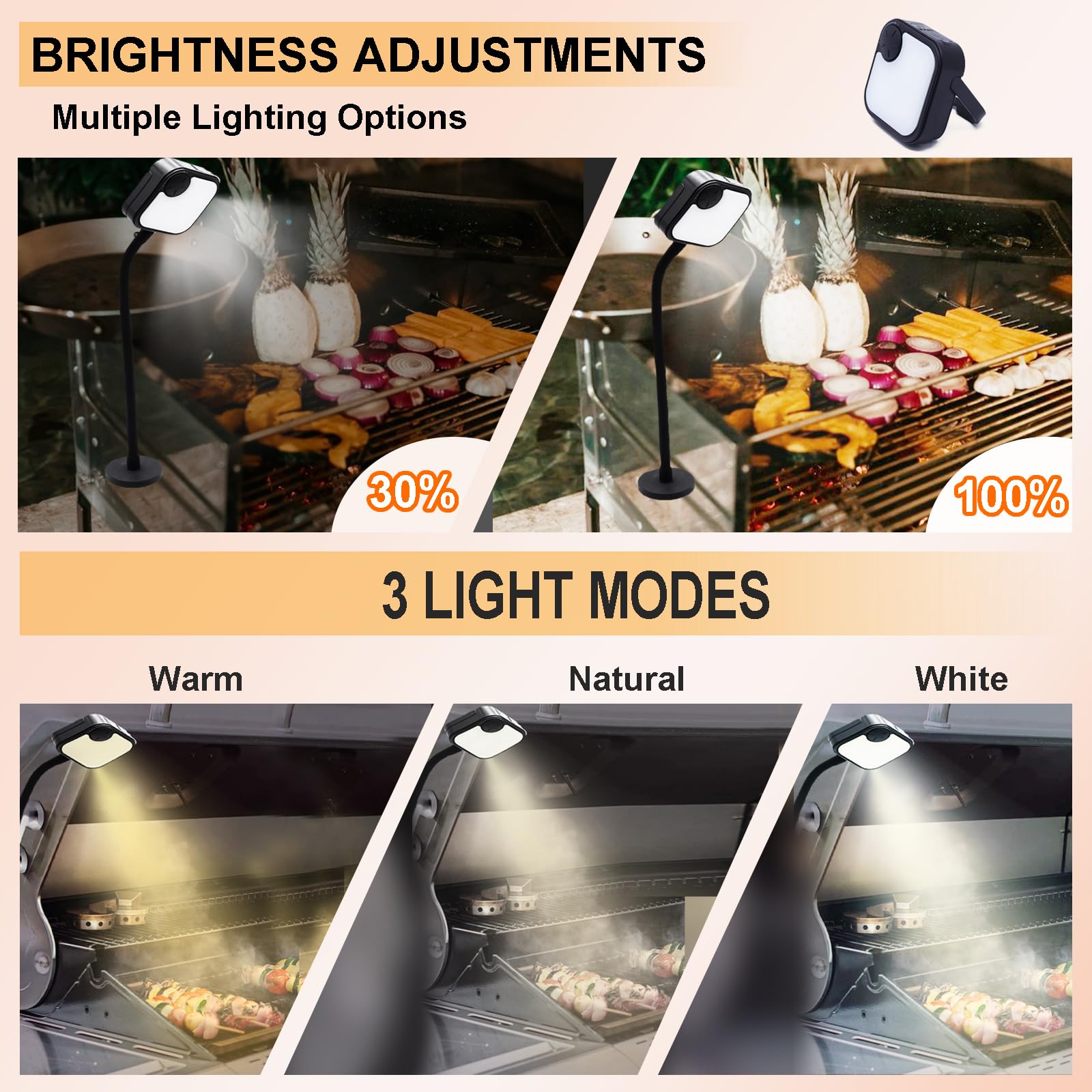 Dicross BBQ Grill Light adjustable knob controls brightness for precise visibility