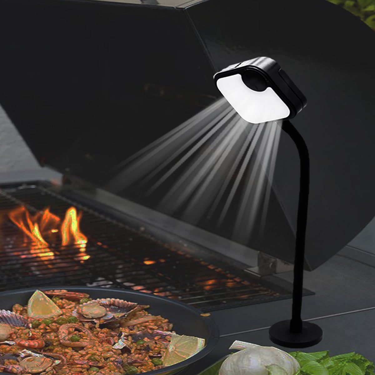 Dicross BBQ Grill Light with magnetic base provides secure grill illumination
