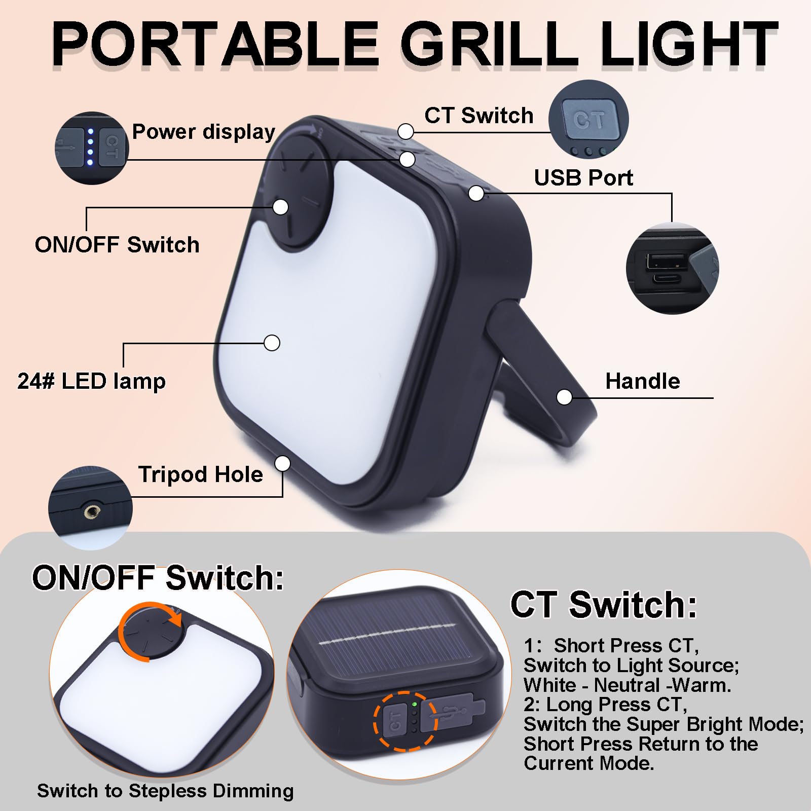 Dicross grill light rechargeable battery keeps cord-free grilling ready
