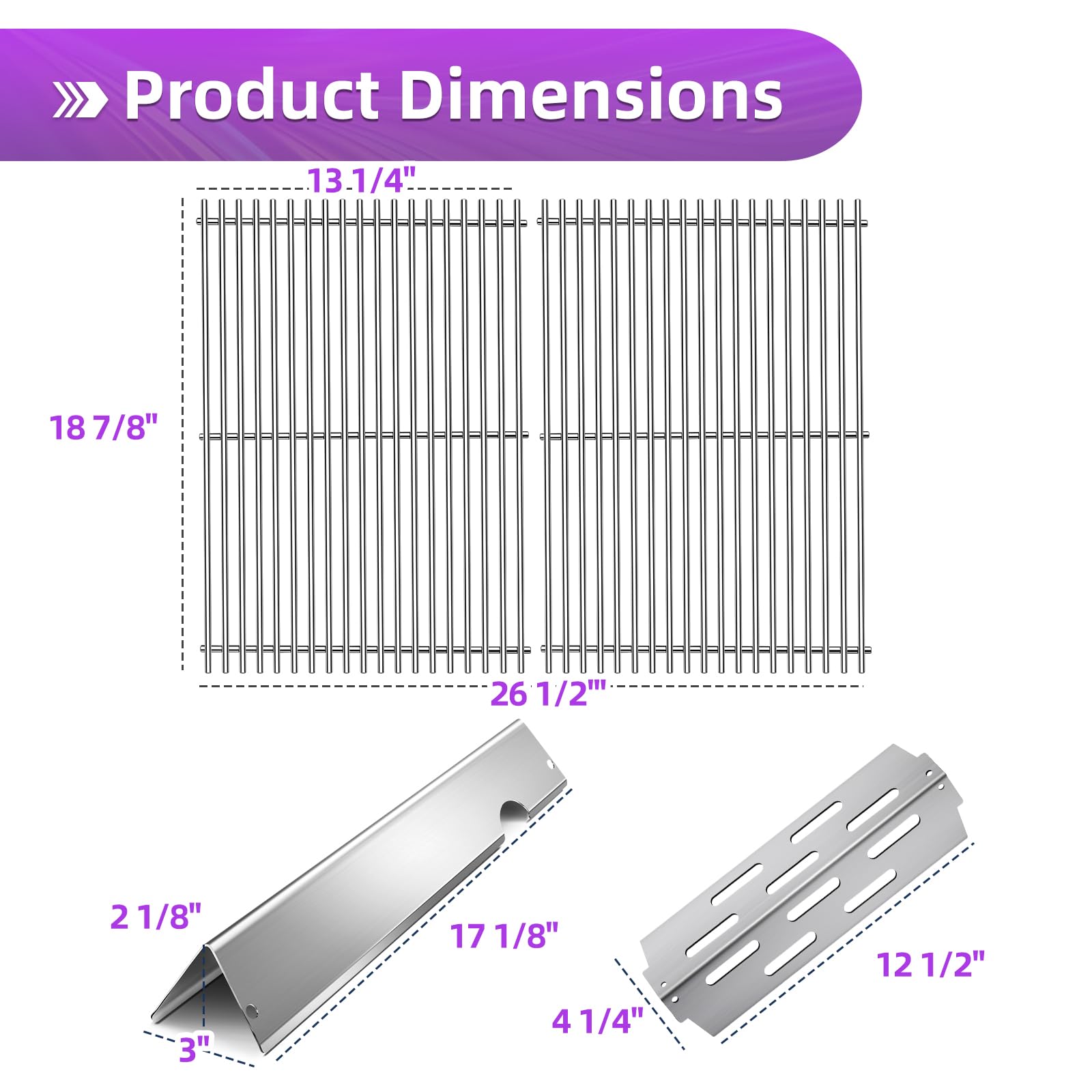 Dictirdy flavorizer bars for Genesis II, protect burners and reduce flare-ups