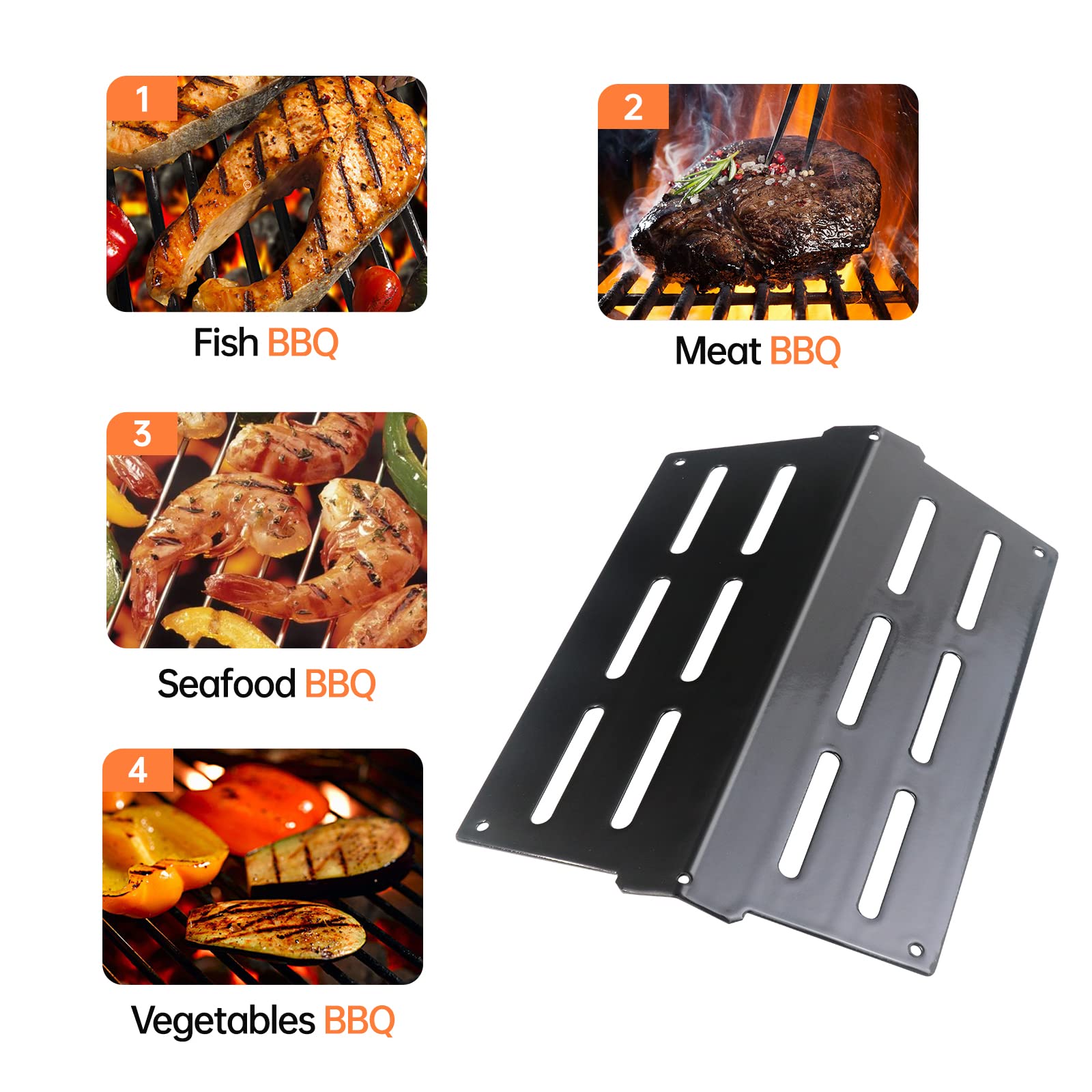 Dictirdy heat plates help reduce flare-ups and simplify maintenance.
