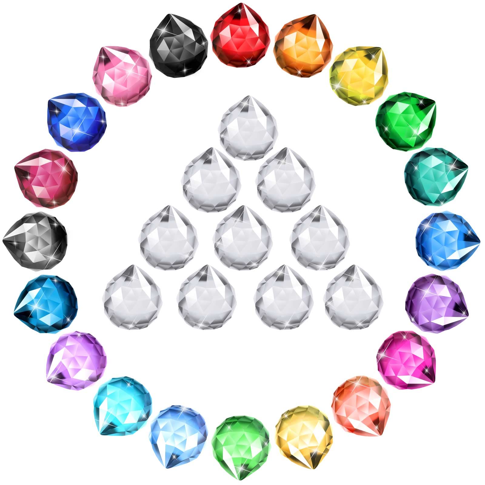 Didaey crystal ball 20mm suncatcher in multicolor colors brightening windows
