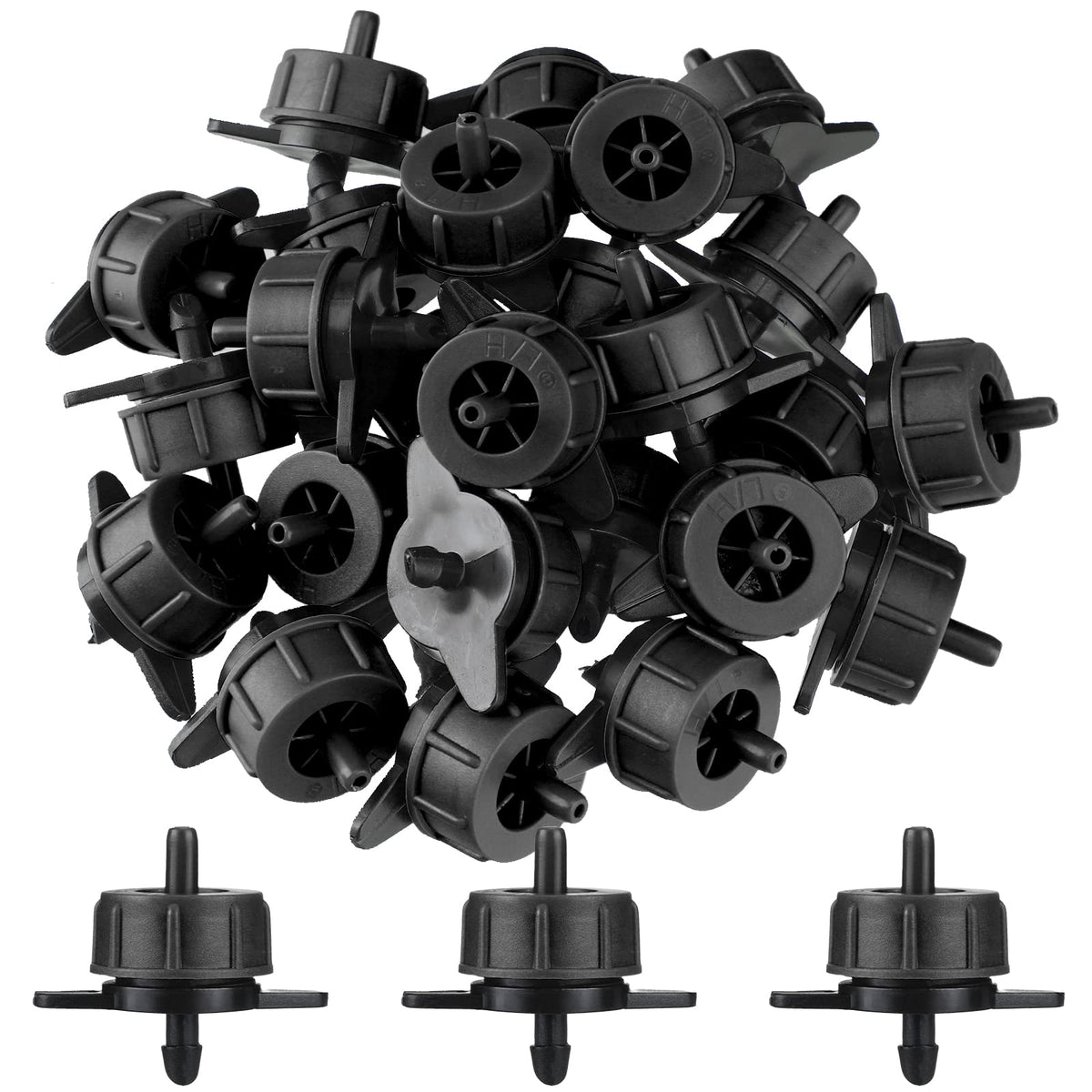 Didaey 50-pack drip emitters for precise garden watering.