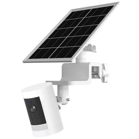 Didalo 7W solar panel with gutter mount boosts camera uptime under sunlight.