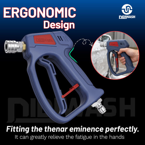 Ergonomic DiDiWash gun grip provides comfortable control for long cleaning tasks