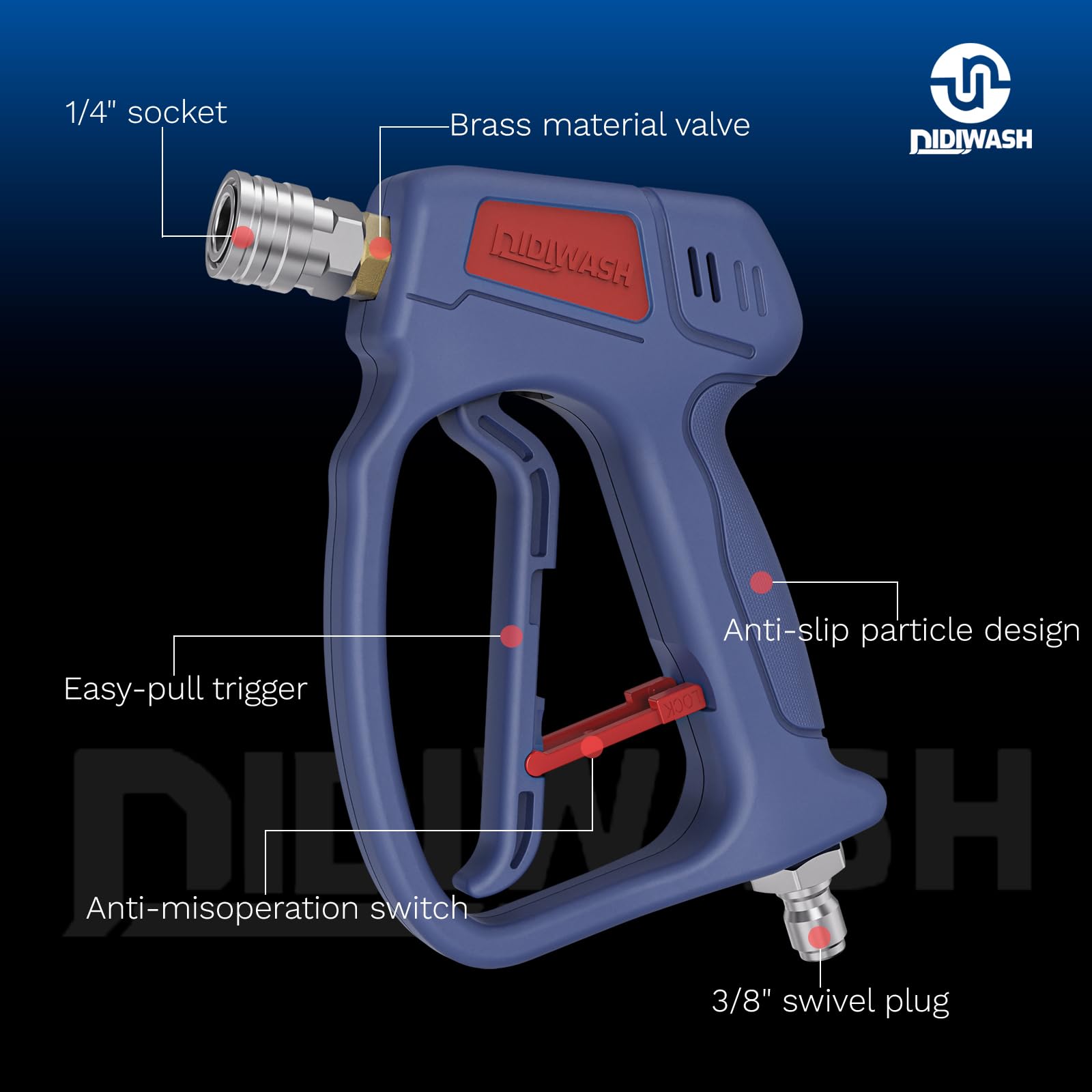 DiDiWash rubber soft material nozzle helps prevent scratches on surfaces