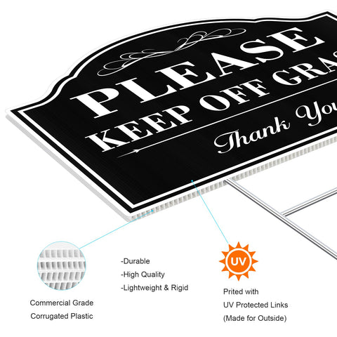 DIESOTT Keep Off Grass sign - double-sided design improves readability from all directions.
