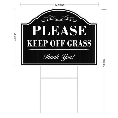 DIESOTT Keep Off Grass sign with stakes - easy ground setup for yards.