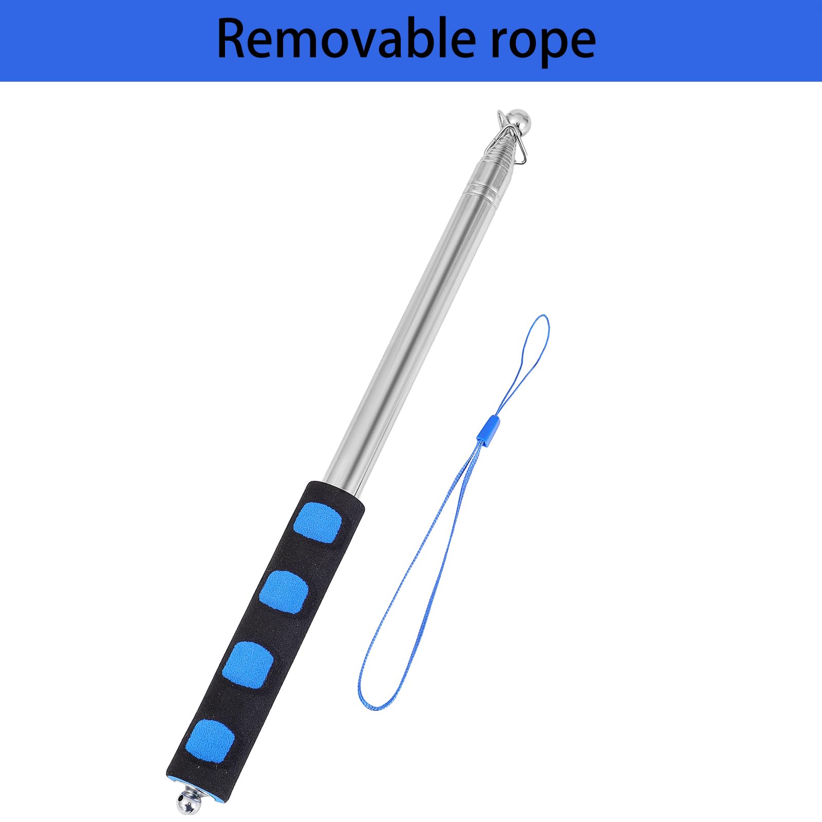 Difuento stainless steel flagpole with anti-slip grip for comfortable handling