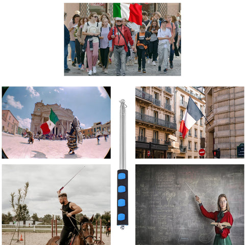 Difuento versatile flagpole for teaching points and festivals