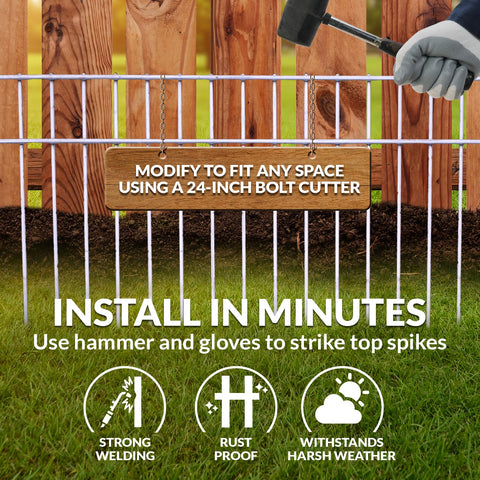 Dig Defence Original Barrier Fence no-dig installation in small to large yard spaces.