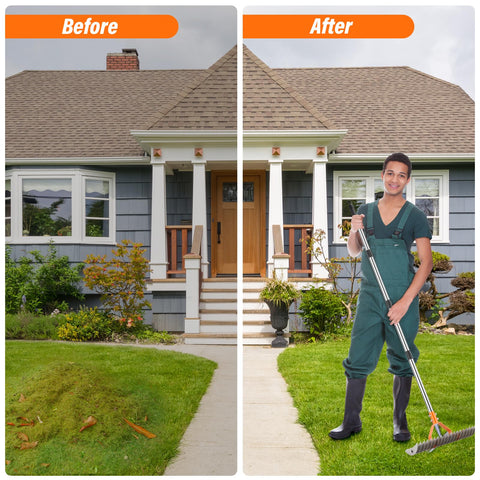 DigiGlow in-action dethatching shows efficient lawn renovation during spring
