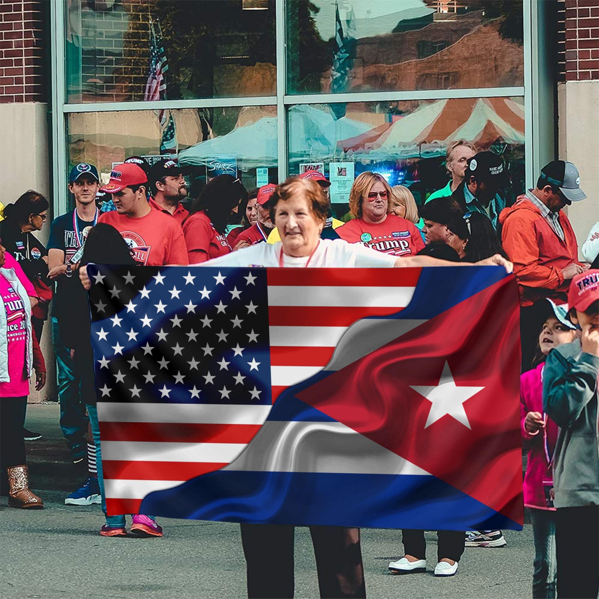 Digitally printed flag with bright colors and fade resistance for sunny settings.
