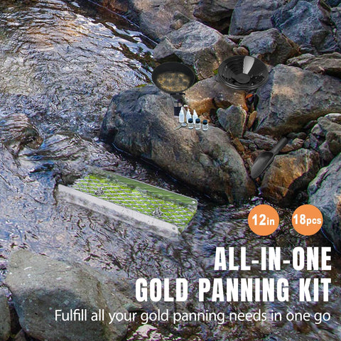 DigNew gold pan pair ready for efficient river panning and sample collection.