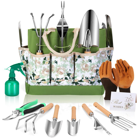 DIGOAKO 10-piece garden tool set ready for year round use